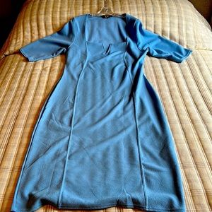 LTS Long Tall Sally Light Blue Notch Neck MIDI